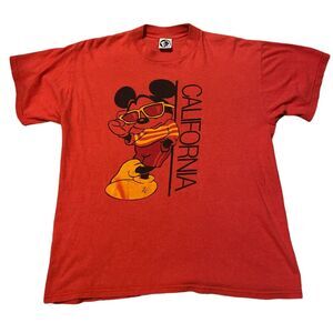 Rare‎ Vintage Mickey California Cool Guy T Shirt Walt Disney Large USA